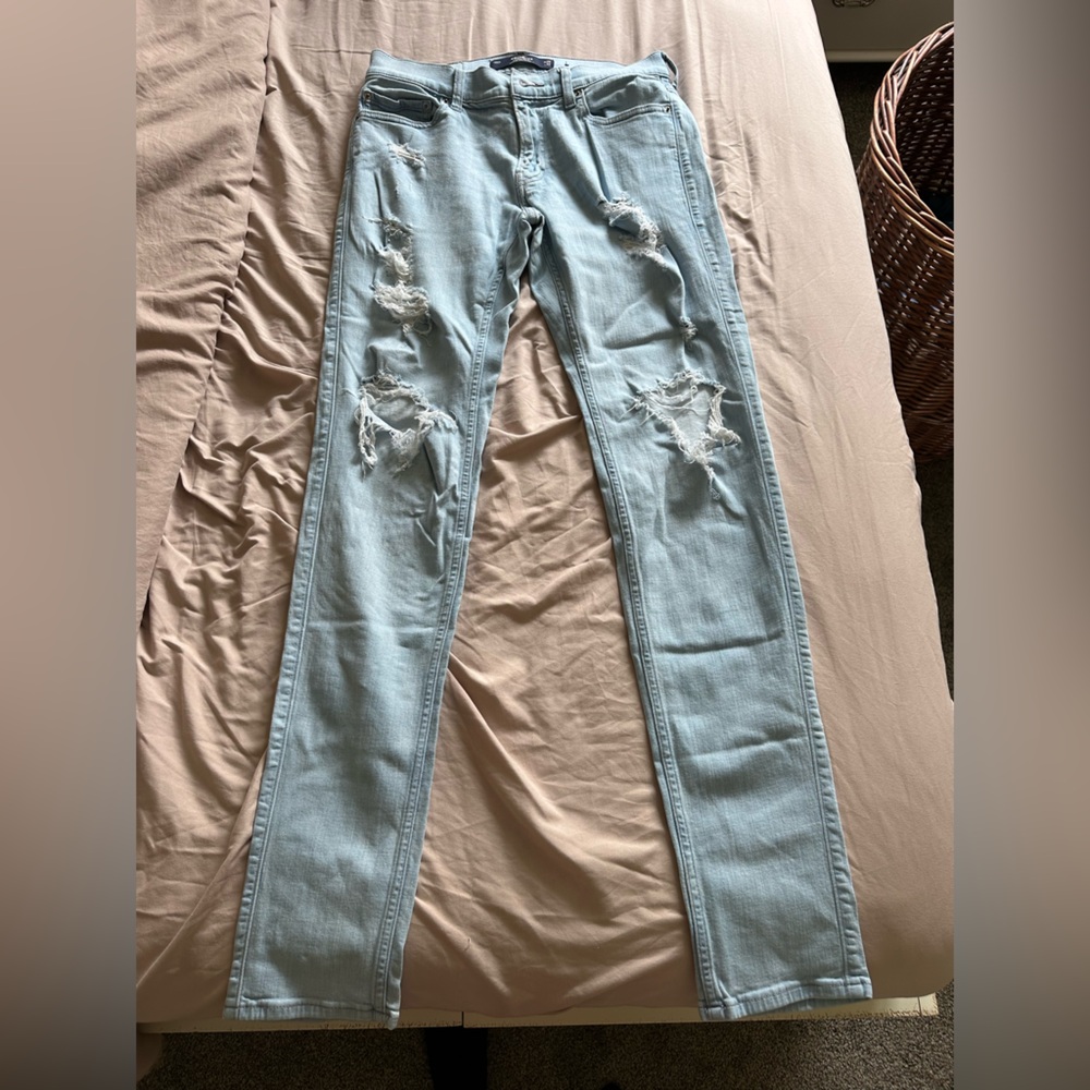 Light Blue Distressed Jeans